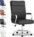Office Desk Chair,Modern Leather Conference Room Chairs,High Back Ergonomic Home Ofiice Chair,Adjustable Height Swivel Executive Computer Chair with Armrest and Padded Seat,Black