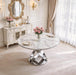 47.24" round Faux Marble Dining Table for 6 W/Stainless Steel Leg