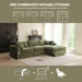 Forest Green Oversized 115 Inch Convertible Sectional