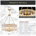 Gold Drum Chandelier 24.4 Inch CrystalLuxPremiumEdition