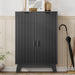 Black Freestanding Four Tier Shoe Cabinet Organizer