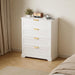 4 Drawer Dresser for Bedroom, Modern Farmhouse Wood Chest of Drawers with Metal Handles, Spacious Storage Drawers for Closet, Living Room, Entryway, White