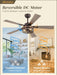 48" Farmhouse Ceiling Fans with Light & Remote, 6-Speed Caged