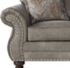 Leinster Faux Leather Upholstered Nailhead 3-Piece Livingroom Set, Sofa, Loveseat, and Chair Set in Stone Gray