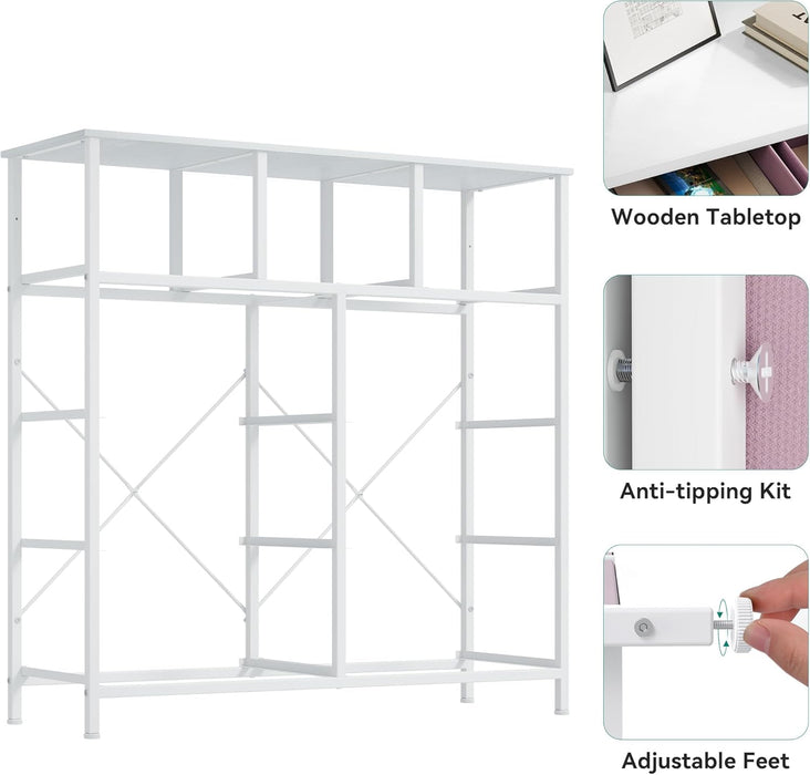 Pink Linen UltraFabricStorage Dresser With Nine Drawers