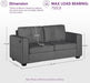 65Inch MidCentury Tufted Upholstered Couch USB Ports