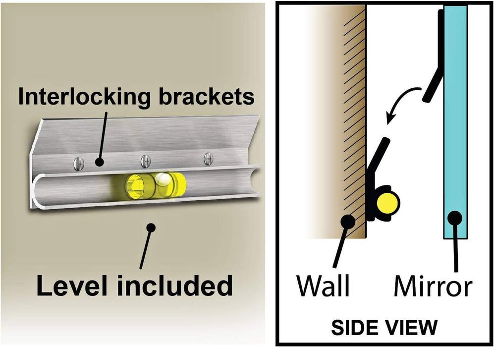 1801 Bathroom Wall Mirror, 32"H X 24"W Modern Mirror for Living Room, Vanity, Slim Design Beveled Frameless Large Oval Mirror - Easy Mount Safety Bracket