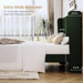 Queen Size Corduroy Upholstered Platform Bed Frame with Vertical Channel Tufted Wingback Headboard, 8" under Bed Storage, Wooden Slats & Metal Frame Support, Easy Assembly, Dark Green