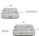 Microfiber Living Room Furniture Set Reclining Sofa Set Loveseat Furniture Sets in Living Room Sofa Recliners (Sofa+Loveseat, Grey)
