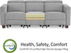 88.6'' Reclining Sofa, Wall Hugger Power Recliner Sofa with Adjustable Headrest, USB a & C Charge Ports, Wood Legs, for Living Room (Fabric, HL198M3) (Grey, 3-Seater)