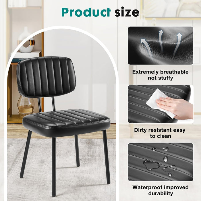 Dining Chairs Set of 6, Upholstered Kitchen Chairs, Black