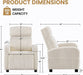 Sofa Accent Chair for Living Room, Corduroy High Back Lounge with Side Pockets Reading Armchairs for Nursing Bedroom Home Movie Theater Beige