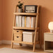 Natural Oak TripleTier Ladder Bookshelf With Frame