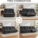 Loveseat Recliner Sofa with Cup Holders, 2-Seater Fabric Reclining Couch, Manual Recliner Wall Hugger for Living Room, Small Spaces, Home Theater (Dark Gray)