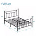 54 In. W Black Full Size Bed Frame, Heavy Duty Metal Platform, Premium Steel Slat with Headboard and Footboard