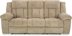 Tip-Off Classic Wall Hugger Power Reclining Sofa with Adjustable Headrest and USB Ports, Light Brown