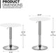 Bistro Pub Table round Bar 27.5"- 36" Height-Adjustable Cocktail Table with 23.5 Inch Table Top for Dining Room Home Kitchen Patio Bistro (White)