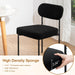 Dining Chairs Set of 6 Boucle Upholstered Kitchen Chairs with Curved Backrest Modern Dinner Chair with Metal Legs for Dining Room Living Room Vanity Black