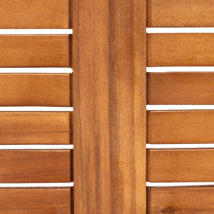 Home Collection Hailey Outdoor Living 4-Piece Acacia Patio Furniture Set, Brown and Navy