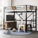 Loft Bed Twin Size with Ladder and Guardrail,Rustic Design,Metal Slats Support No Box Spring Needed Small Space Saving Furniture for Bedroom Dorm