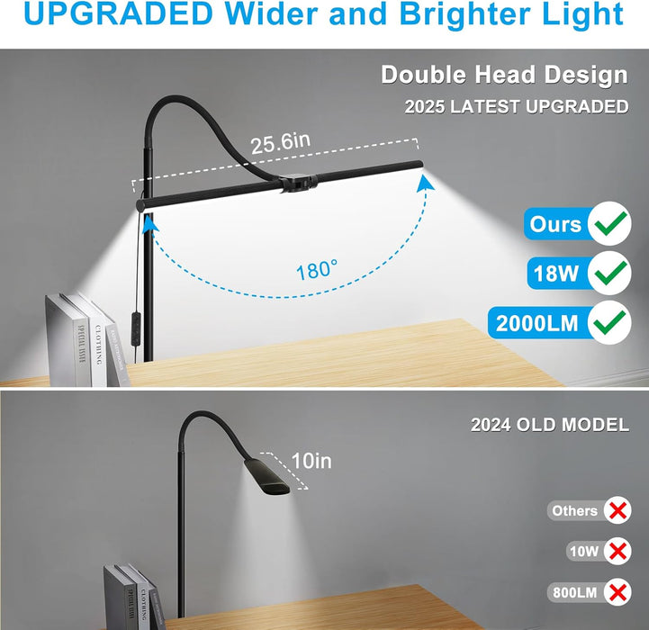 LED Floor Lamp DualHead Dimmable LashExtension Modern