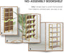No Assembly Folding Bookshelf Book Shelves, 5-Tier 62.2"" H Collapsible Foldable Bookcase Storage Industrial Shelf for Living Room Bedroom Office