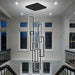 Black 6 Rings Rectangular Chandeliers LED Dimmable