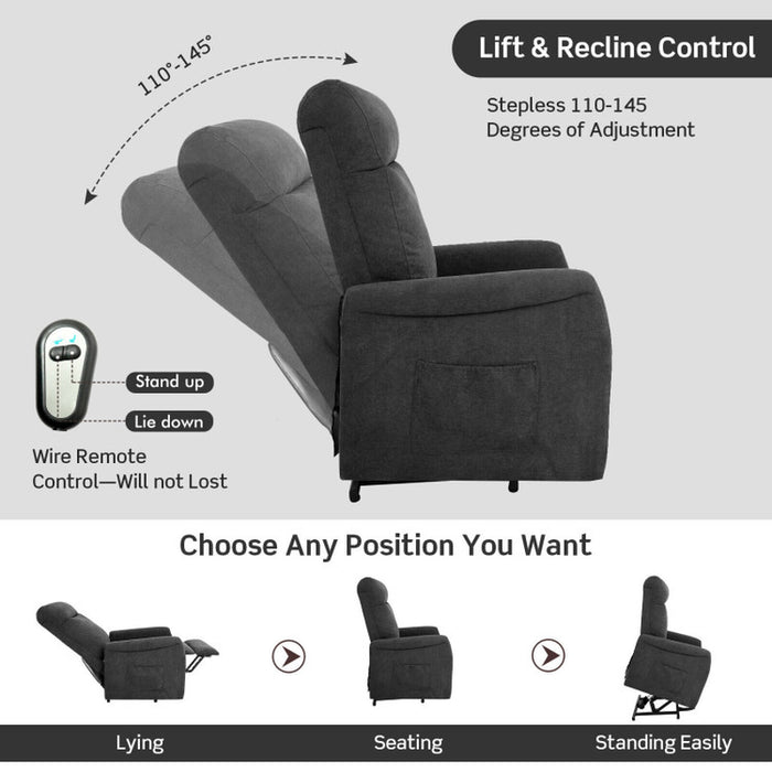 Power Lift Recliner Chair with Remote Control for Elderly