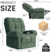 Upgraded 2024 New Power Recliner Chair for Adults, Adjustable Electric Chair Power Reclining Sofa, USB Port, Ultra-Comfy Corduroy Recliner for Living Room, Tool-Less Assembly Single Sofa Green