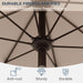 9Ft Patio Umbrella with Push Button Tilt and Crank,Outdoor Market Table Umbrella UV Protection 8 Sturdy Ribs for Backyard,Garden,Pool,Deck(Beige)