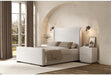 Adele Upholstered California King Platform Bed in Beige