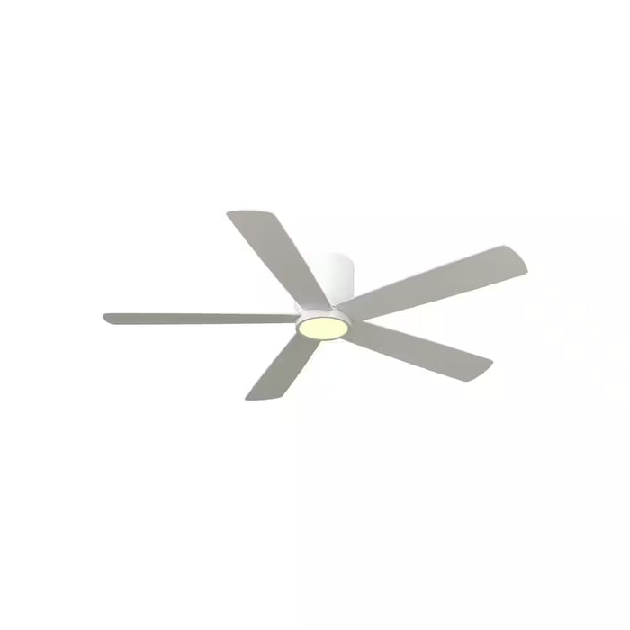 Britton 52 In. Integrated LED Indoor Matte White Ceiling Fan with Light Kit and Remote Control