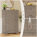 Farmhouse Dresser for Bedroom, 7 Drawers Dresser, 51.4"Tall Dressers Chest of Drawers with Hand Carved Panel, Large Wood Closet Storage Organizer Rustic Dressers for Bedroom Living Room Hallway