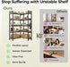 5-Tier Corner Bookshelf, L-Shaped Metal Frame Shelf with Tall 14" Shelves, Plant Stand and Storage Rack for Small Spaces, Living Room and Home Office, Brown