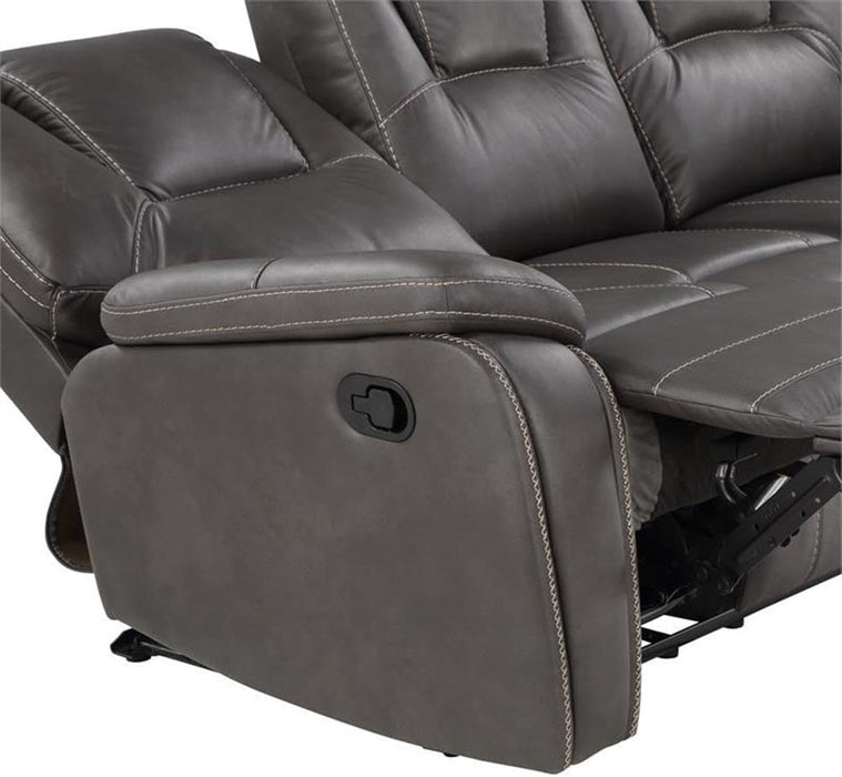 Manual Recliner Loveseat - Charcoal Faux Leather