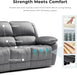 Sorin Modern Leather Recliner Sofa with Pillow Armrests and High Density Foam, Reclining Sectional Couch for Living Room, Office, Home Theater, FSC Certified, Blue