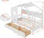 White Twin HouseShaped Bed Frame With StorageSpace