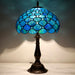 Tiffany Style Stained Glass Table Lamp Sea Blue Pearl 18.5 Inch