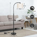 Modern Floor Lamp for Living Room, Arc Floor Lamp with Adjustable Hanging Shade, Black Light with Pedal Switch for Bedroom Study Room, 9W 3000K LED Bulb Included
