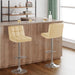 Bar Stools Modern Pu Leather Swivel Adjustable Hydraulic Bar Stool Square Counter Height Stool Set of 2 (Beige)