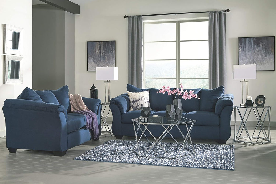 Plush Loveseat - Dark Blue