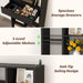 73.6" Tall Narrow Bookshelf with Drawer for Display, 19.7" Wide