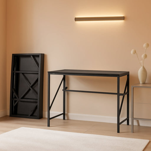 Folding Desk Writing Computer Desk for Home Office, No-Assembly Study Office Desk Foldable Table for Small Spaces