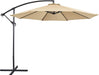 10FT Patio Offset Umbrella - Cantilever Hanging Outdoor Umbrellas W/Uv Protection & 8 Ribs & Handy Crank & Cross Base for Market/Garden/Lawn/Deck/Backyard/Pool - Tan
