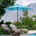 9Ft Outdoor Patio Umbrella 6 Ribs with Tilt & Crank Patio Table Umbrella for Patio, Garden and Poolside, Blue