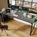 Computer Desk, 70 Inch Office Desk, Gaming Desk with Storage, Writing Desk Work Desk for Home Office, Study, Long Simple Desk, Large Legroom, Metal Frame, Grey