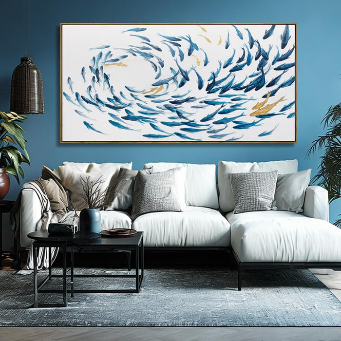 Blue Ocean ExtraLargeSize Canvas Wall Art 29x58Inches
