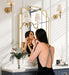 24"X36" Gold Foil Scalloped Edge Decorative Vanity Wall Mirror