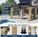11FT X 13FT Outdoor Wood Gazebo - Patio Wooden Gazebo with Galvanized Steel Hardtop, Heavy-Duty Double Roof Gazebos with Netting & Curtains for Garden, Poolside, Deck, Backyard