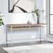 Modern 60-Inch Woodgrain Top Multipurpose Desk Table, Taupe Metal Frame with Oak Top Finish
